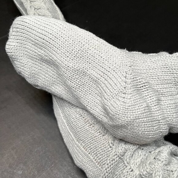 Cable Knit Sweater Knee Socks Gray Thigh Highs Winter Stockings Over The Knee OS - Picture 6 of 6